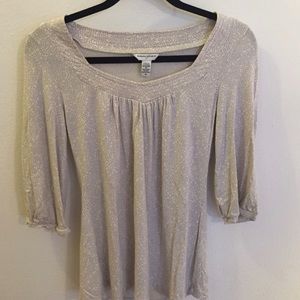 Banana Republic grey polka dot knit top